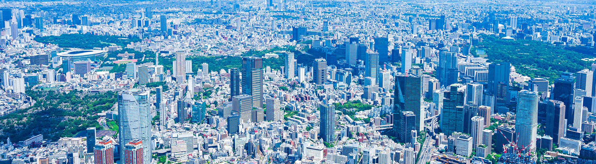 渋谷区周辺の空撮写真