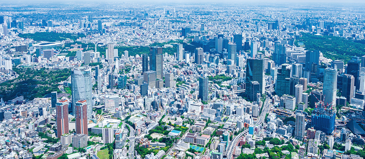 渋谷区周辺の空撮写真